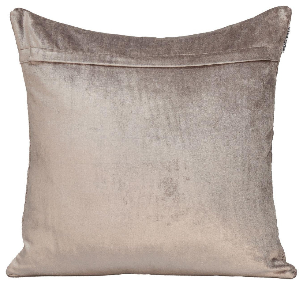 Parkland Collection Cristal Taupe Throw Pillow, Square