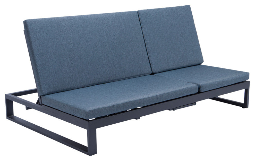 LeisureMod CLBL-82BU Chelsea Convertible Lounge Reclining Double Chaise Cushions