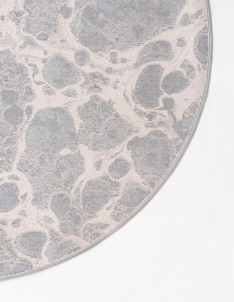 Unique Loom Oasis Breeze Area Rug, Gray, 7' 0 X 7' 0 Round