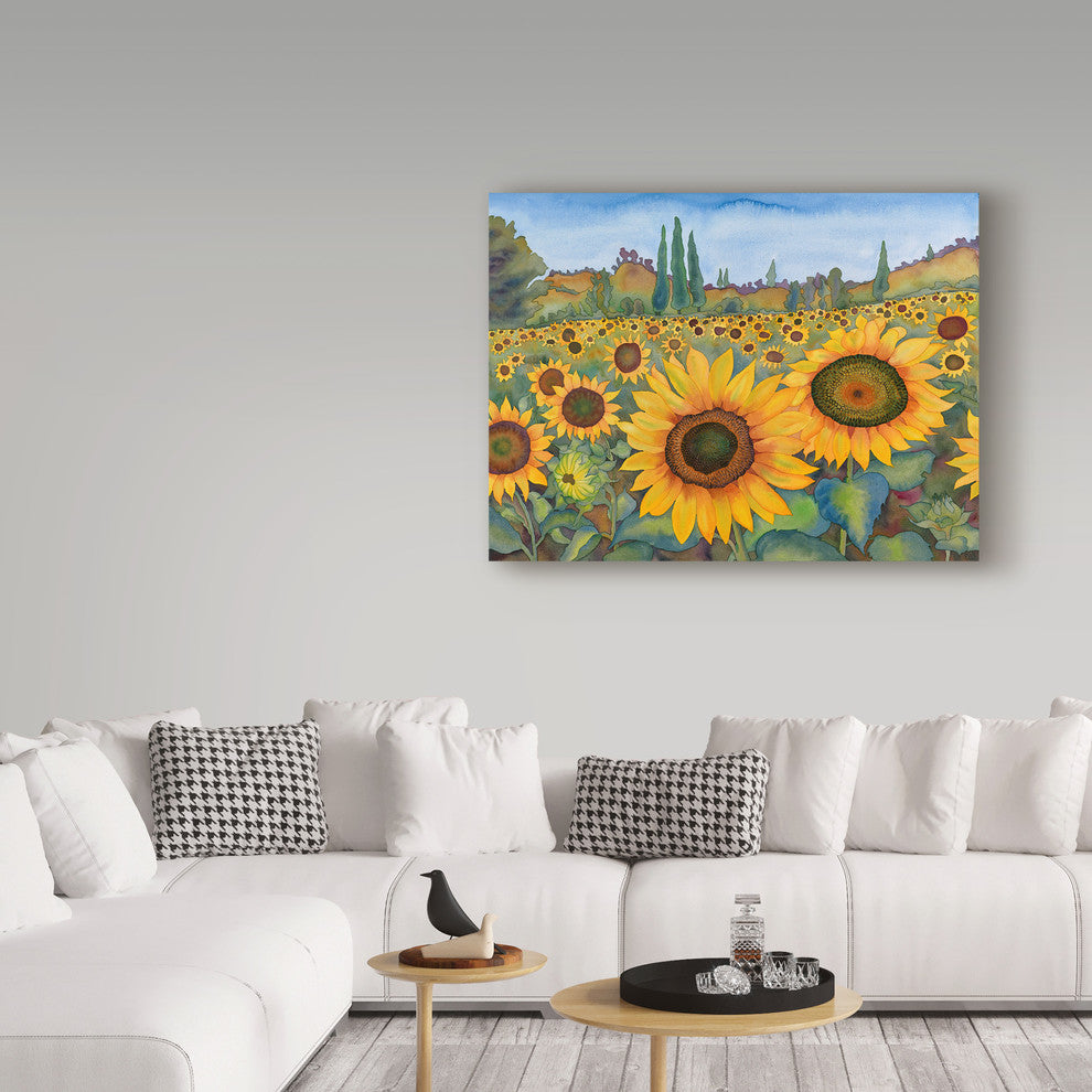 "Sunflower Fields" by Carissa Luminess, Canvas Art