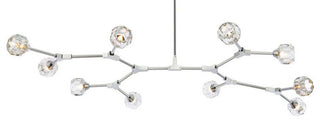 Elegant Lighting 3508D56 Zayne 10 Light 35"W Multi Light Pendant - Chrome /