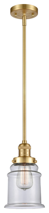Canton 1 Light Mini Pendant, Satin Gold, Clear