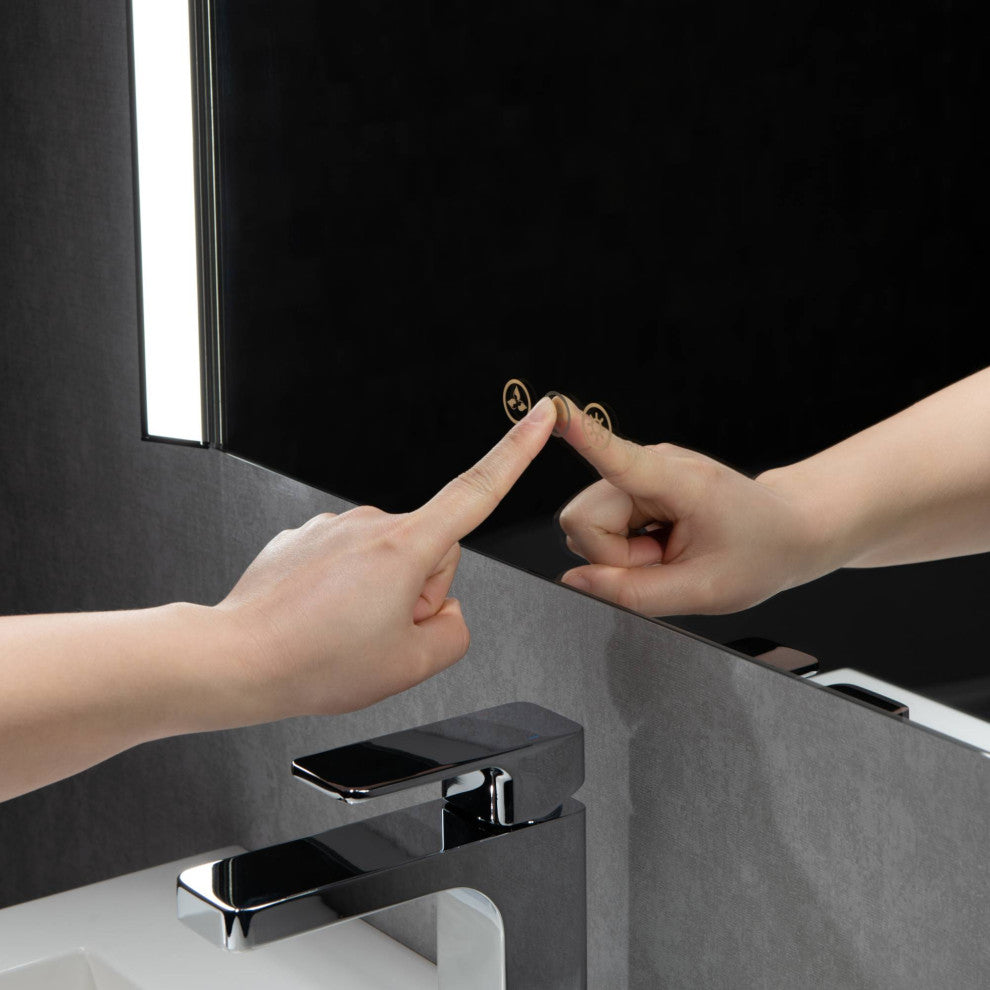 LED Antifog Bathroom Mirror, Dimmer, Adjustable Color, Chrome, 24x32