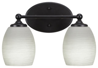 Capri 2-Light Bath Bar, Matte Black/White Linen