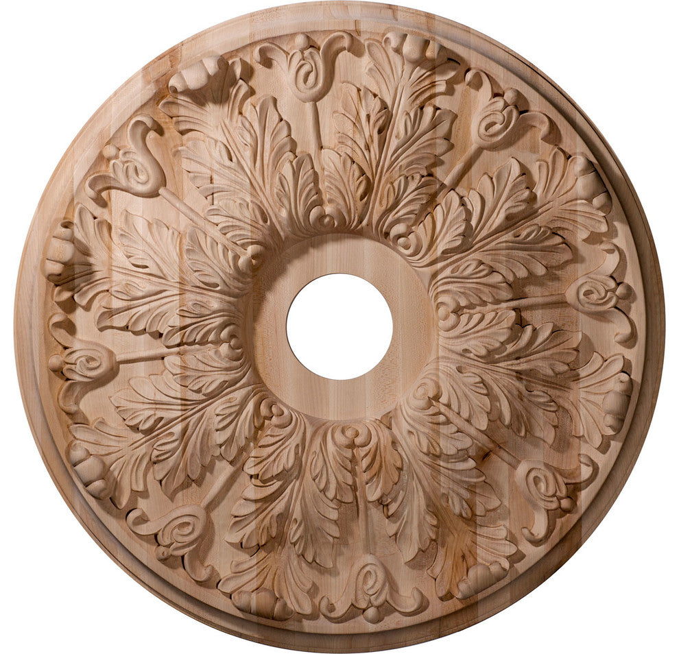 24"OD x 2 1/4"P Carved Florentine Ceiling Medallion, Cherry