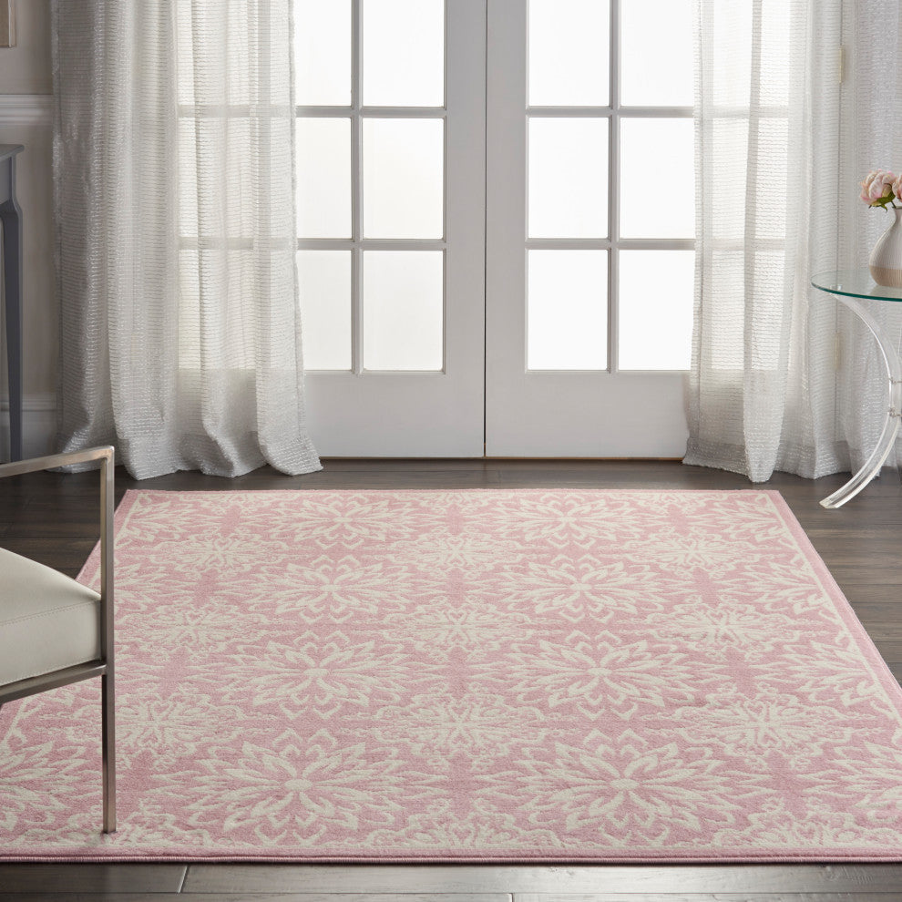 Nourison Jubilant 6' x 9' Ivory Pink Farmhouse Indoor Area Rug