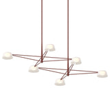 Sonneman 2036.73 Ray 68"W LED Linear Chandelier - Oxide Red / Opal White
