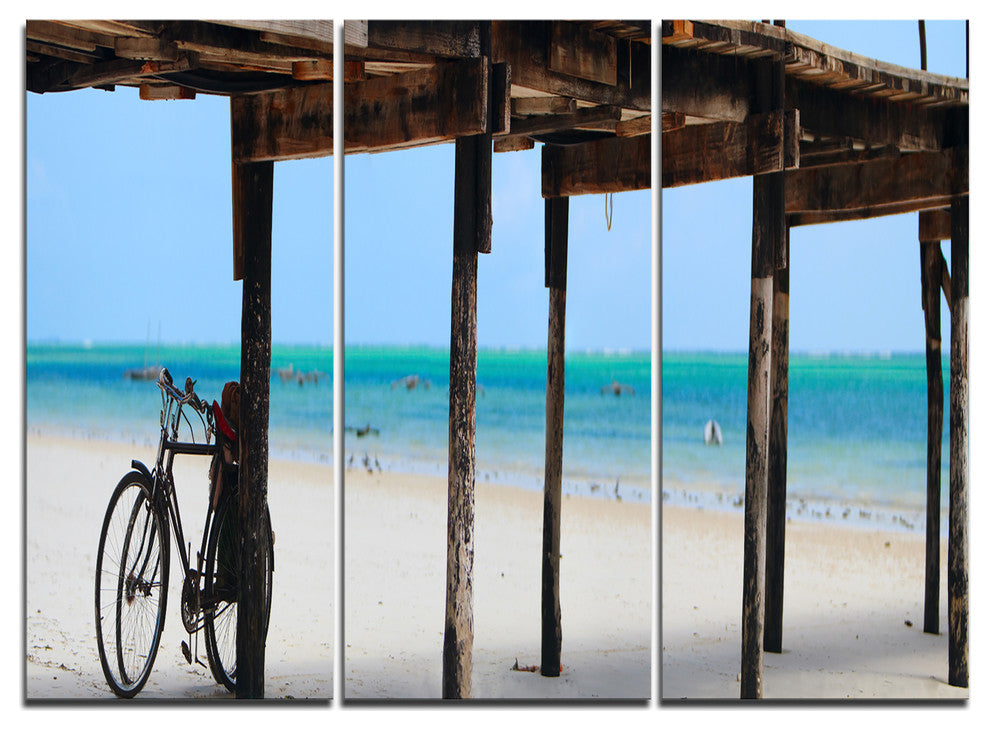 "White Sand Beach in Zanzibar Island" Metal Wall Art, 3 Panels, 36"x28"