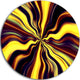 Yellow Purple Black Fantasy, Abstract Digital Art Round Wall Art, 23"