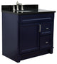 37" Single Sink Vanity, Blue Finish With Black Galaxy Granite