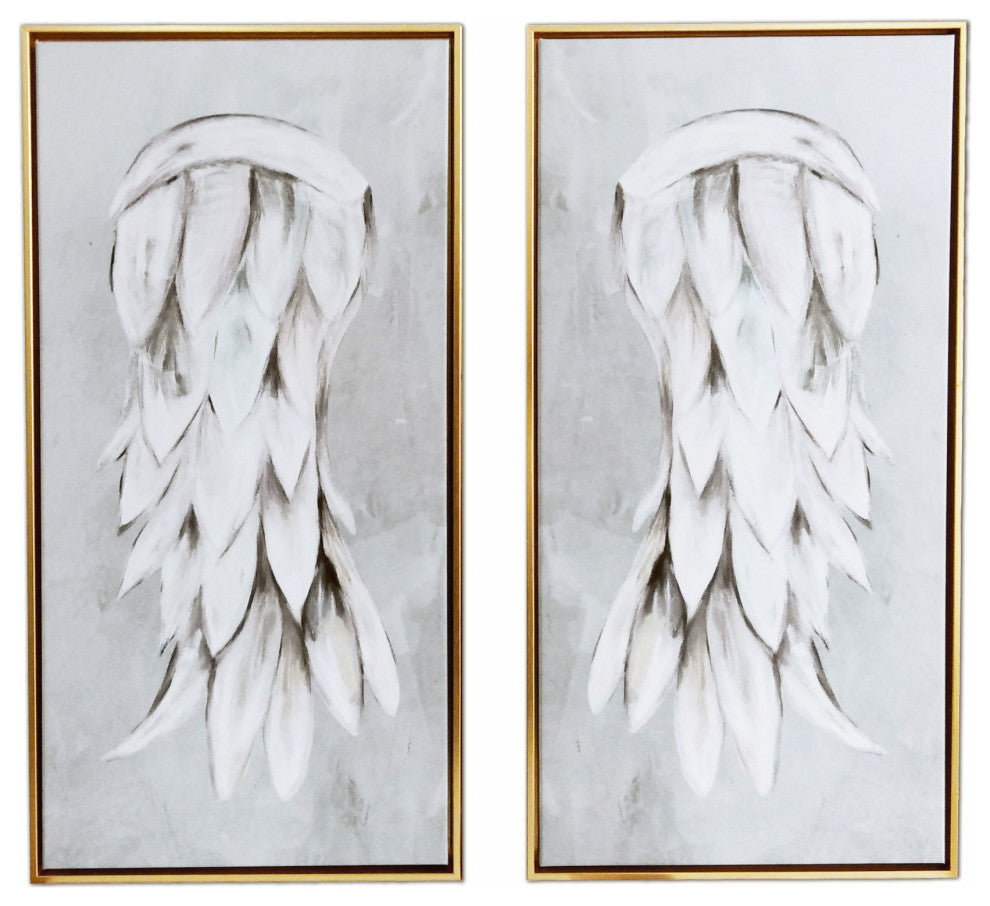 Innocent Angel Wings Framed Canvas Wall Art