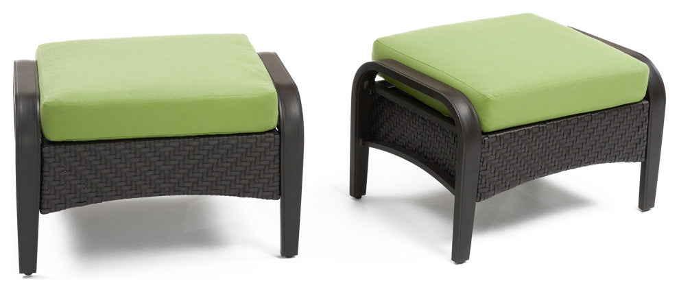 Barcelo 7 Piece Aluminum Outdoor Patio Motion Club Deep Seating Set, Green