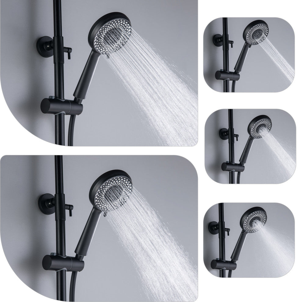 Trendy Design Multi-Function Complete Shower System With Rough-in Valve, Matte B