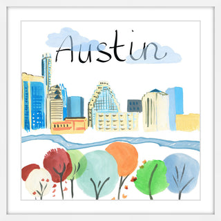 "Colorful Austin" Framed Painting Print, 12x12
