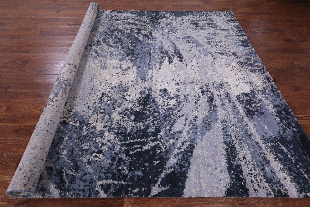 Wool & Silk Abstract Handmade Rug 8' 11" X 11' 11" - Q13073