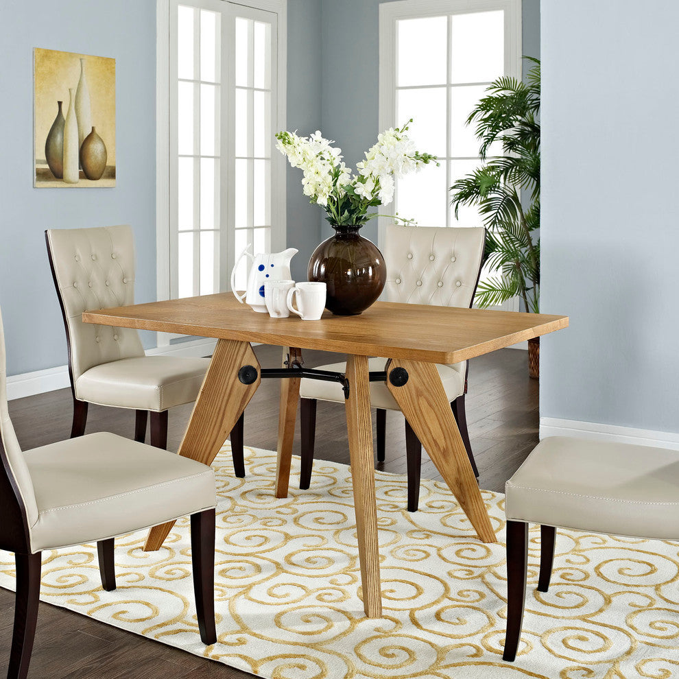 Modern Contemporary Kitchen Wood Dining Table Walnut