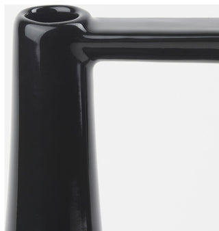 Burton Black Ceramic Jug Style Vase, 12"