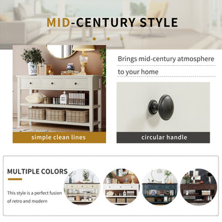 Gewnee Retro Design Console Table With Two Open Shelves