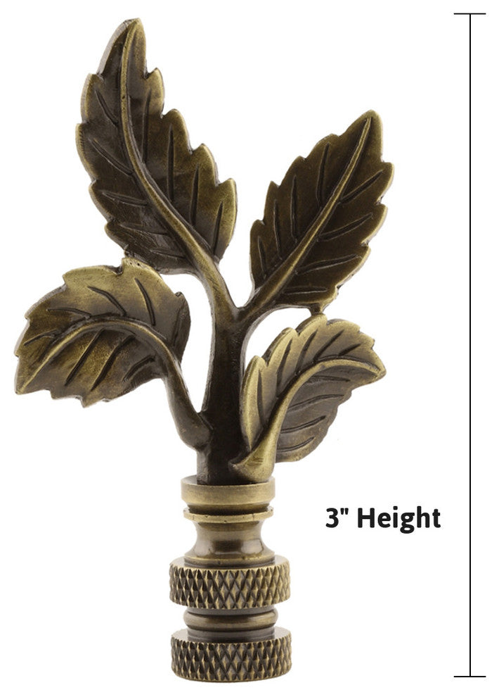 Leaves Ceiling Fan Pull, 3"h with 12" Antiqued Brass Chain