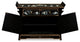 Black Lacquer Mother of Pearl Motif Oriental Altar Style Cabinet