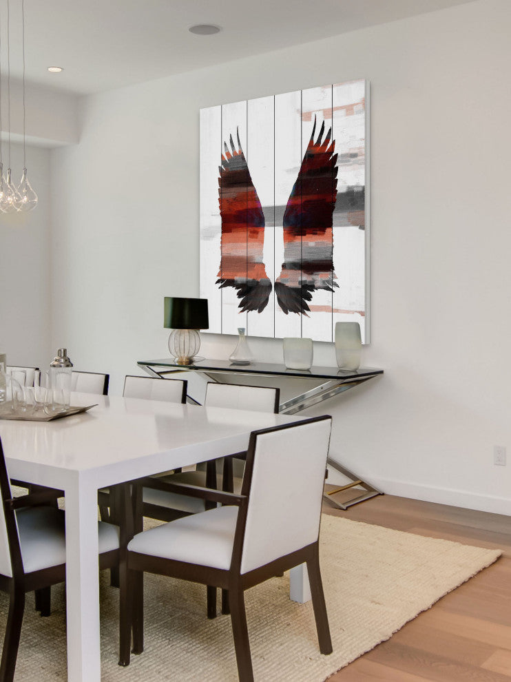 "Dark Wings" Print on White Wood, 40"x60"