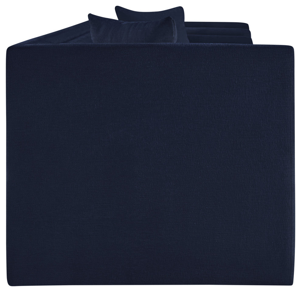 Everett Upholstered Sofa, Navy, Chenille Fabric