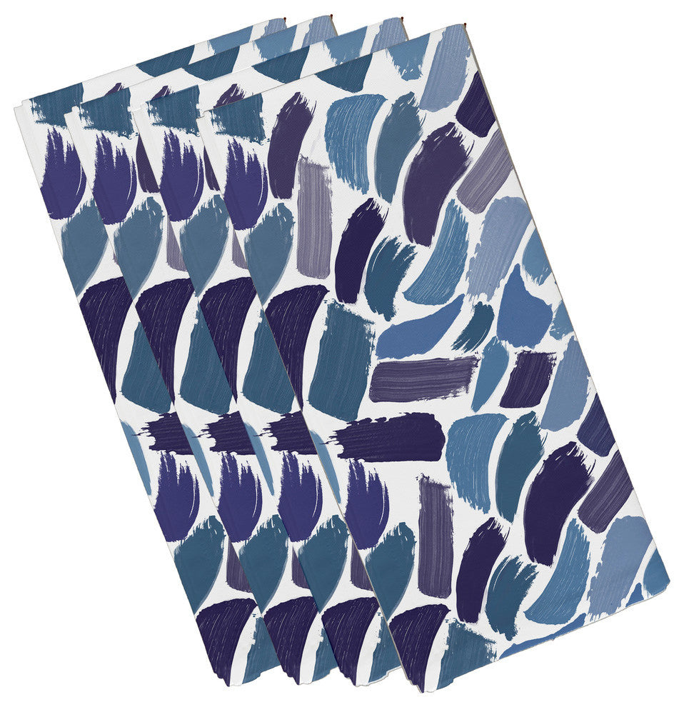 Wenstry Geometric Print Napkin, Blue (Set of 4), 19 x 19"