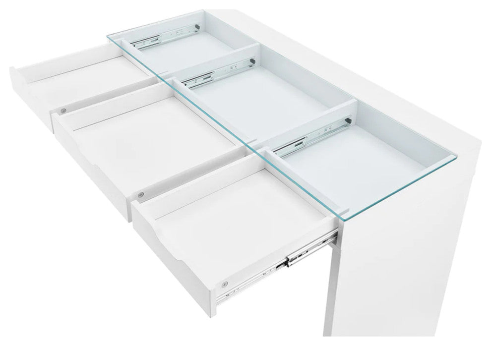 SlayStation Kendall Vanity Table, White