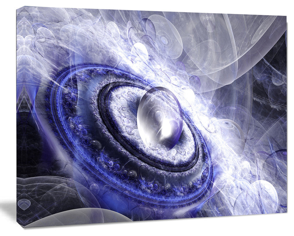 Beautiful Blue Flying Saucer, Floral Canvas Art Print, 40"x30"
