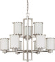 Odeon 6 + 3 Light - Chandelier With Satin White Glass