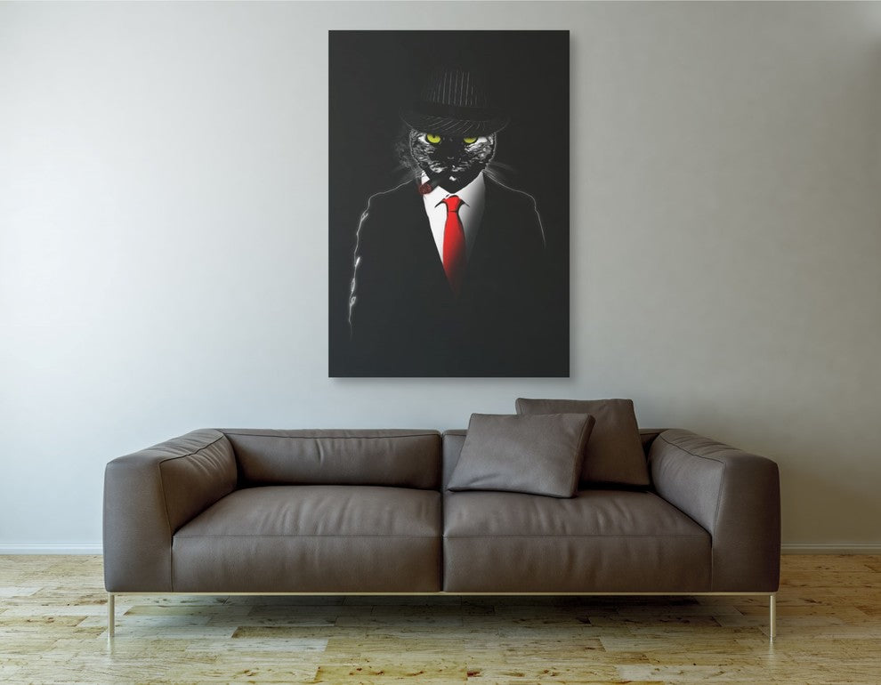 Cortesi Home "Mobster Cat" by Nicklas Gustafsson, Giclee Canvas Art, 40"x60"