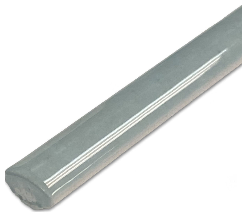 Coco Demi-Bullnose Glossy Blue Grass Ceramic Wall Trim