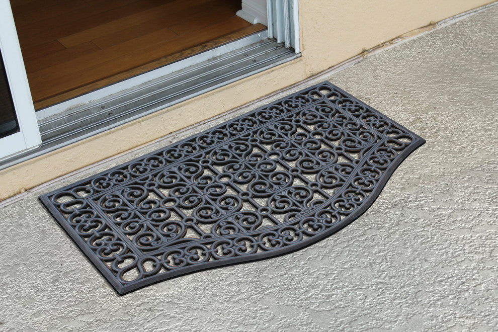 A1HC 3-Piece Rubber Grill Doormat Bundle, For Front, Patio & Garage Entrance