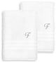 Denzi Bath Towels With Monogrammed Letter, Set of 2, F