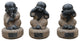 Small Set 3 Black Gray Brown Stone Kid Monk Lohon Do No Evil Figures Hcs7658B