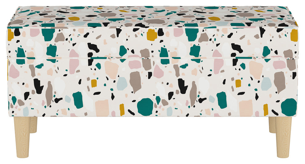 Elliot Storage Bench, Terrazzo Emerald Ochre