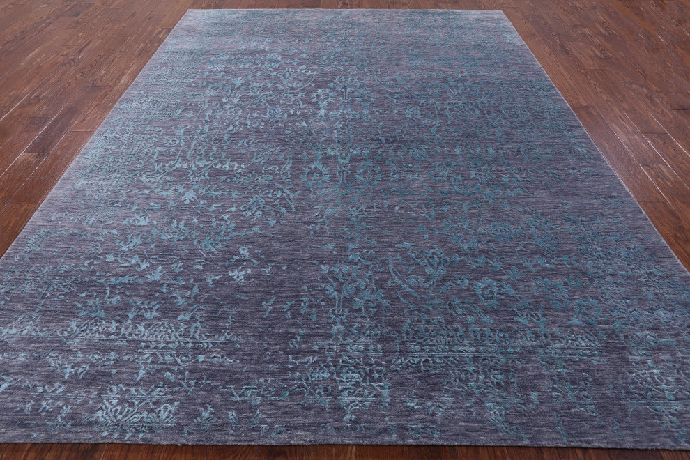 Wool and Silk Persian Hand Knotted Rug 7' 11" X 9' 11" Q6939
