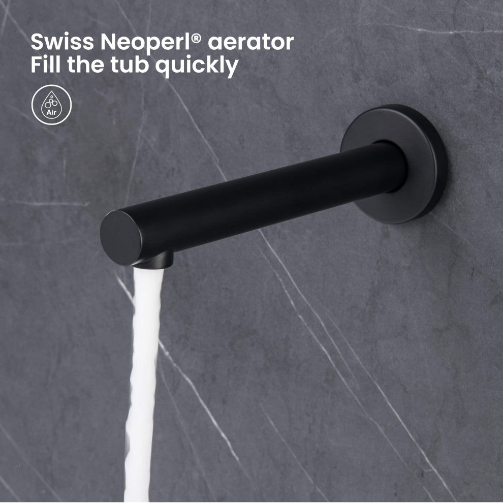 Ceiling Mounted 3-Function Shower System, Rough, Valve, Matte Black
