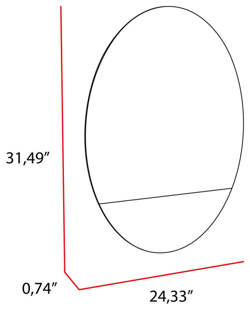 Honaunau Frameless Oval Mirror