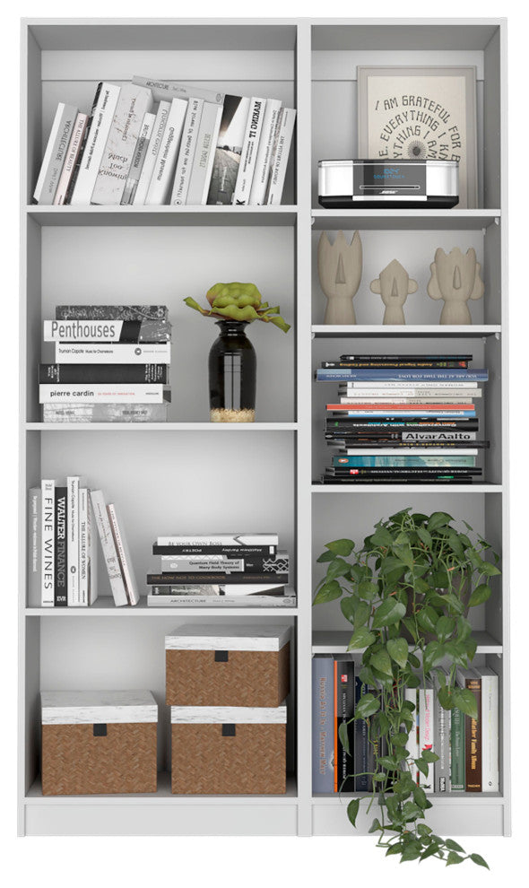 Benzoni Slim 2 Piece Living Room Set with 2 Bookcases, White