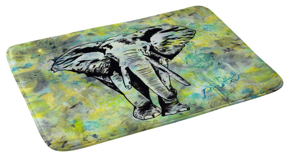 Amy Smith The Tough Elephantt Memory Foam Bath Mat, 17"x24"