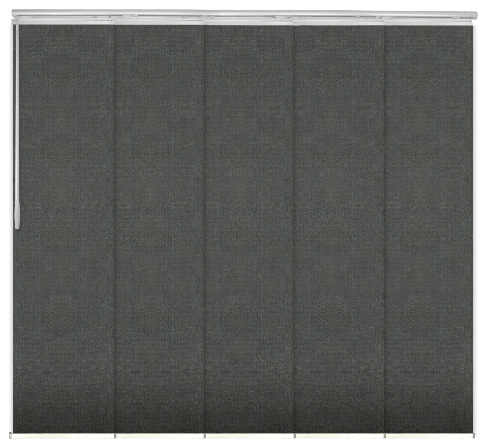Koala Gray 5-Panel Track Extendable Vertical Blinds 58-110"W