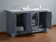Ariane Bathroom Vanity, Gray, 60" Double Sink