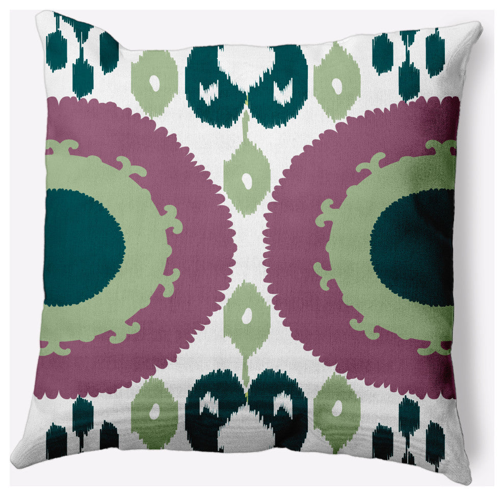 Boho Decorative Throw Pillow, Green, 16x16"