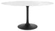 Lippa 60" Oval Artificial Marble Dining Table Black White