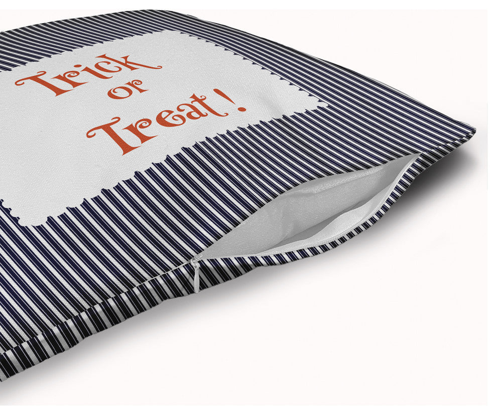 Trick or Treat Ticking Accent Pillow With Removable Insert, Navy, 16"x16"