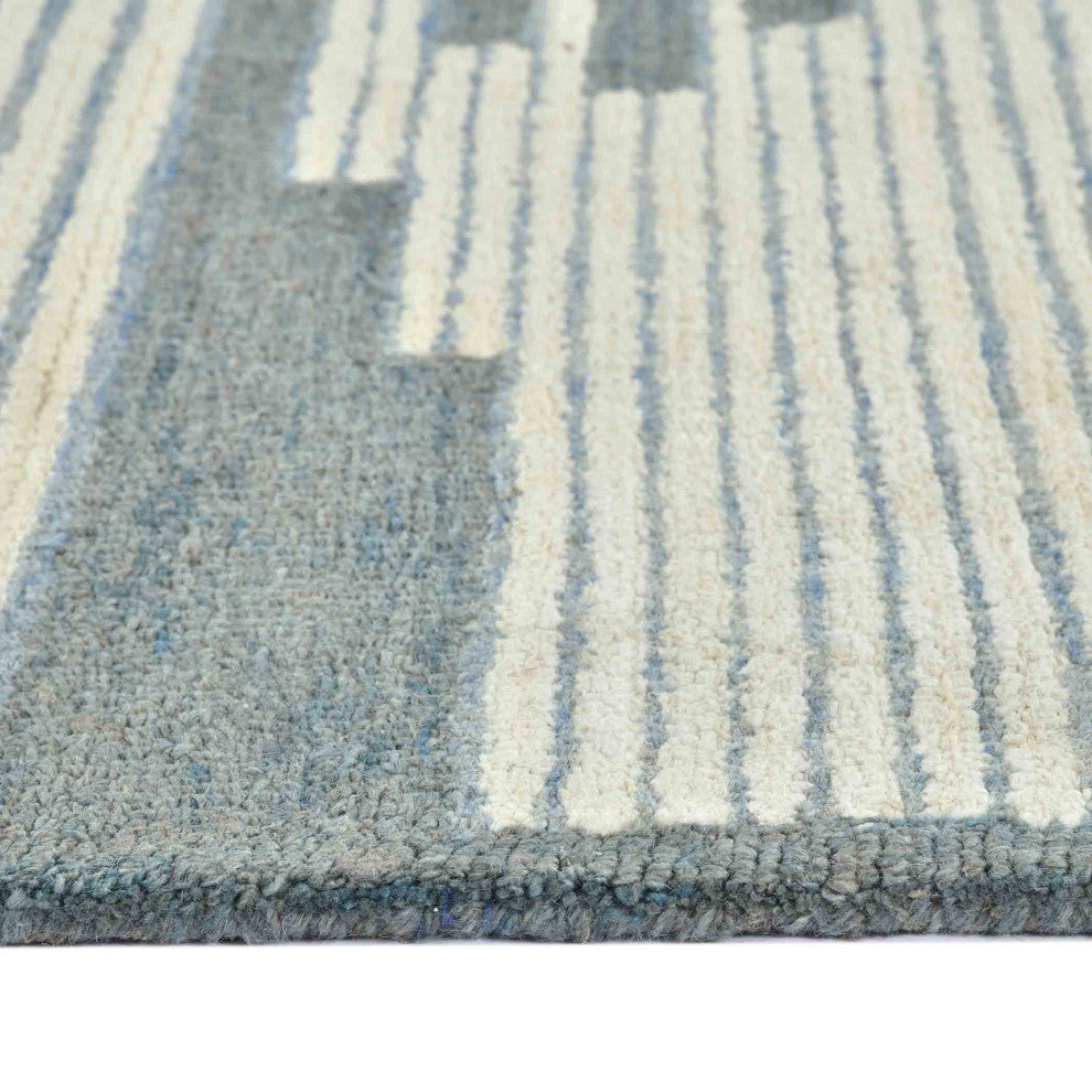 Chicago Umika Area Rug, Blue, 9'' x 13'', Geometric