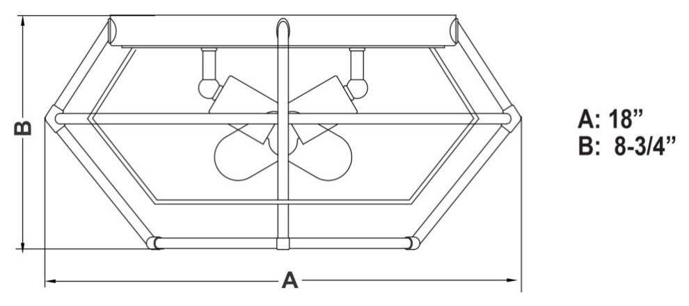 Bartlett 18" 3 Light Flush Mount Oil Rubbed Bronze with Satin Nickel