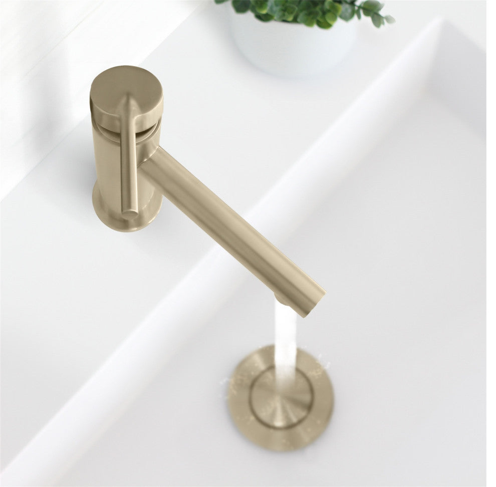 STYLISH Single Handle Modern Bathroom Faucet Basin Sink Faucet, Gold Finish