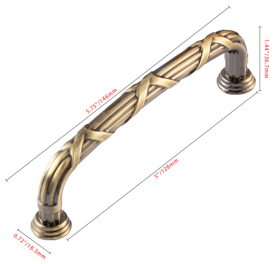 Utopia Alley Cabinet Knob, Antique Brass, 5.0", 1 Pack